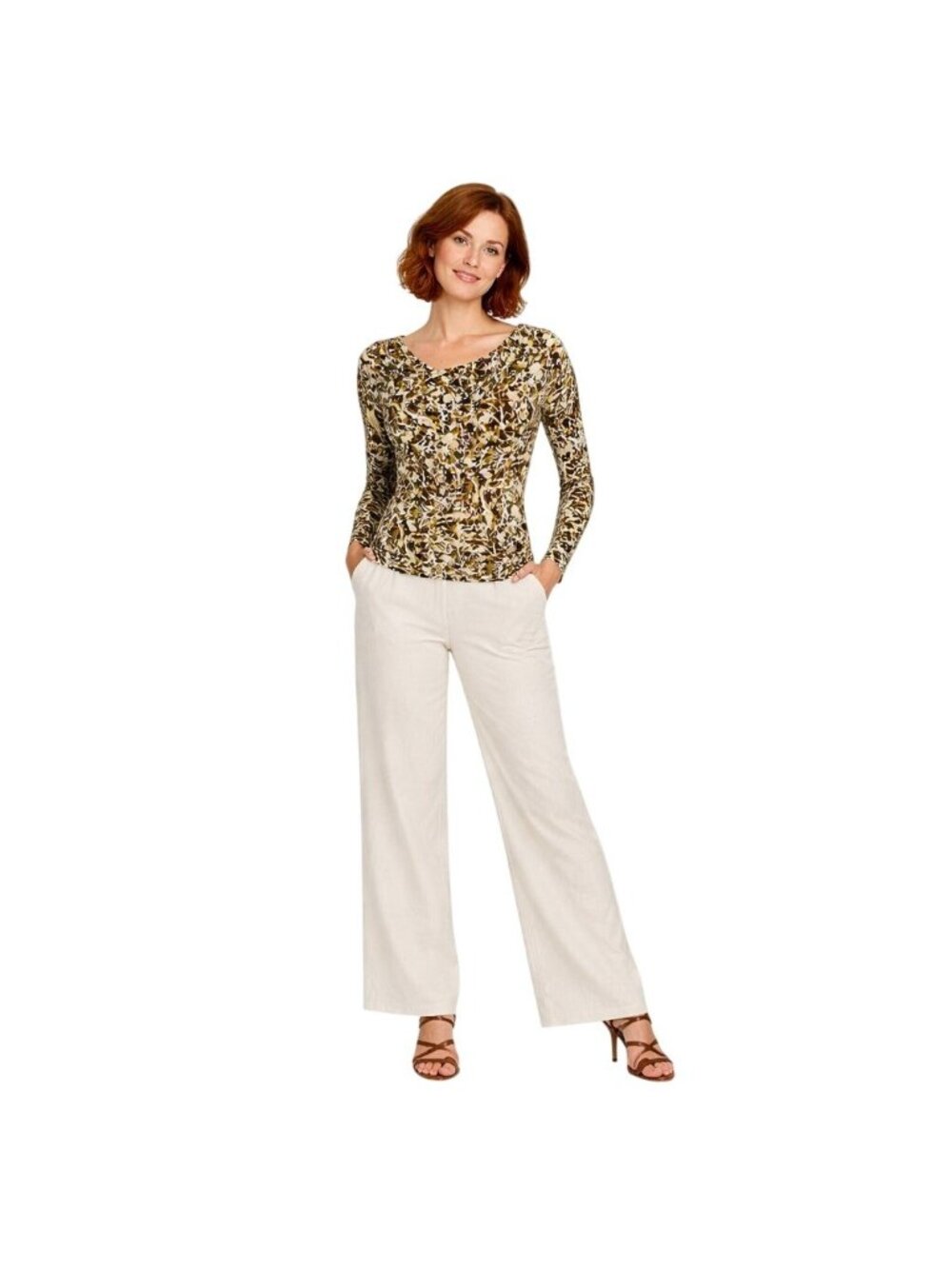 2/$30 NWT Soft Joie XS Cersei Asymmetric Abstract Chocolate Plum Multi Long Slee